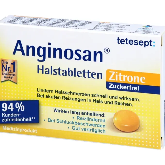 TETESEPT Anginosan Halstabletten zuckerfrei Zitro. 20 St