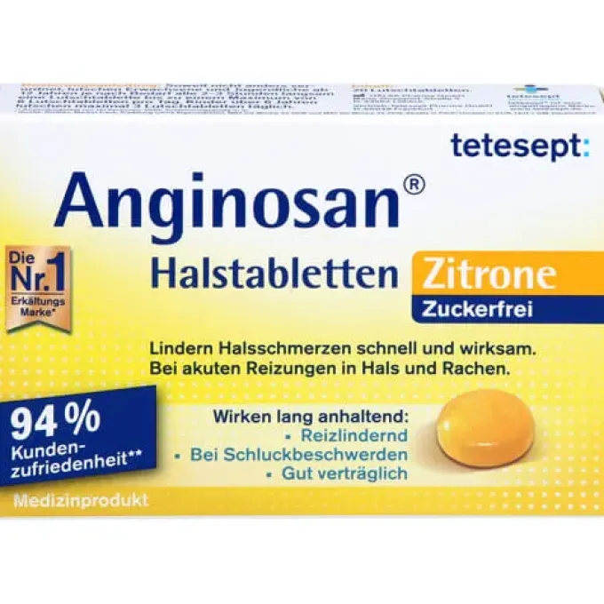 TETESEPT Anginosan Halstabletten zuckerfrei Zitro. 20 St