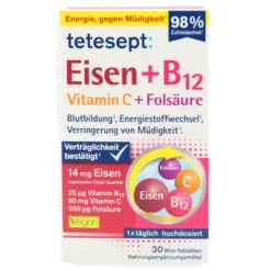 TETESEPT Eisen+B12 Vitamin C+Folsäure Filmtabl. 30 Stück