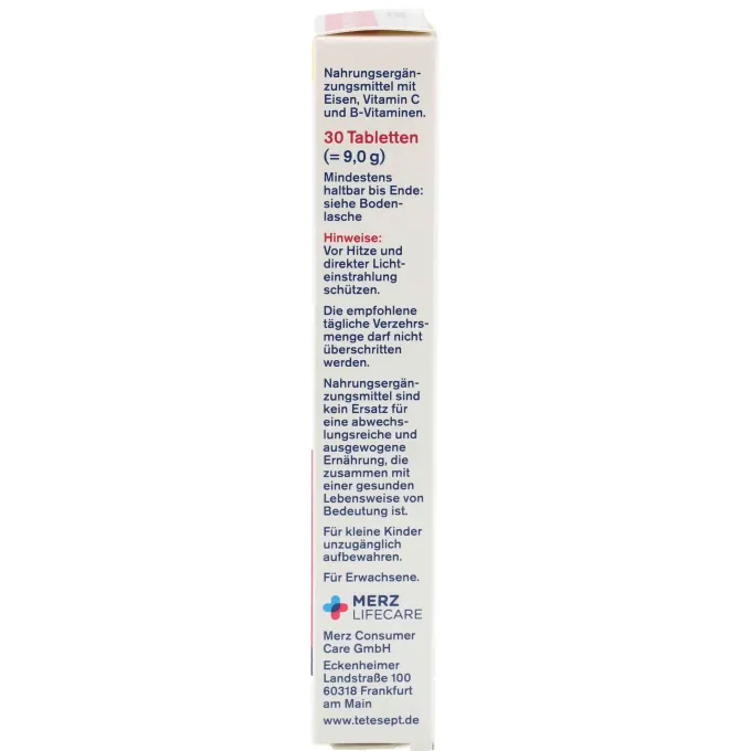 TETESEPT Eisen+B12 Vitamin C+Folsäure Filmtabl. 30 Stück