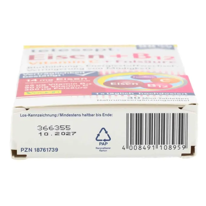 TETESEPT Eisen+B12 Vitamin C+Folsäure Filmtabl. 30 Stück