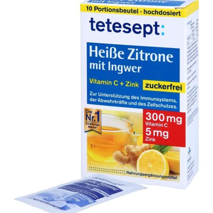 TETESEPT heiße Zitrone mit Ingwer zuckerfr.Pulver 10 Stück