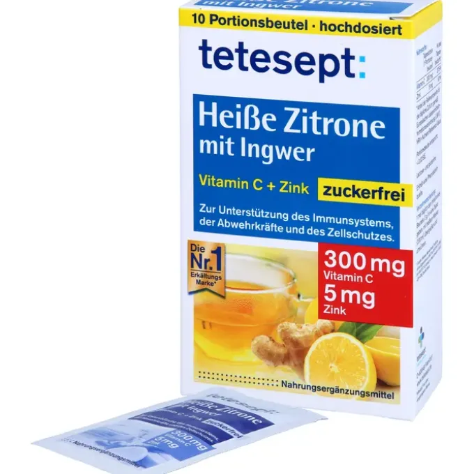 TETESEPT heiße Zitrone mit Ingwer zuckerfr.Pulver 10 Stück