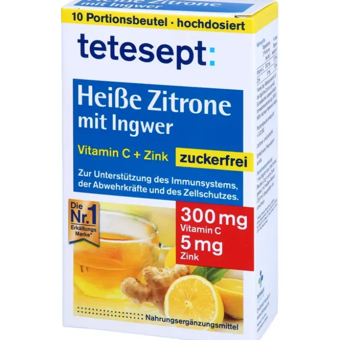 TETESEPT heiße Zitrone mit Ingwer zuckerfr.Pulver 10 Stück