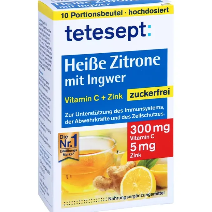 TETESEPT heiße Zitrone mit Ingwer zuckerfr.Pulver 10 Stück