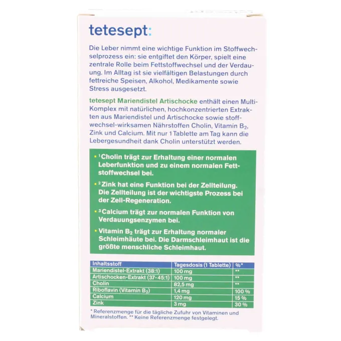 TETESEPT Mariendistel Artischocke Tabletten 30 Stück