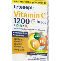 TETESEPT Vitamin C 1.200+Zink+D3 Depot Tabletten 30 Stück
