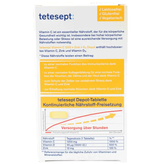 TETESEPT Vitamin C 1.200+Zink+D3 Depot Tabletten 30 Stück