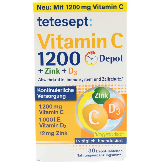 TETESEPT Vitamin C 1.200+Zink+D3 Depot Tabletten 30 Stück