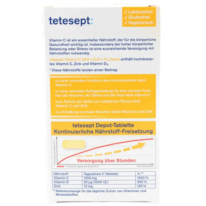 TETESEPT Vitamin C 1.200+Zink+D3 Depot Tabletten 30 Stück