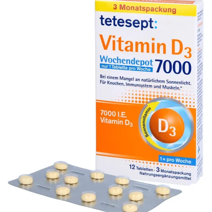 TETESEPT Vitamin D3 7.000 Wochendepot Filmtabl. 12 Stück