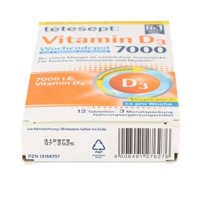 TETESEPT Vitamin D3 7.000 Wochendepot Filmtabl. 12 Stück