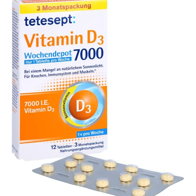 TETESEPT Vitamin D3 7.000 Wochendepot Filmtabl. 12 Stück