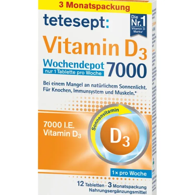TETESEPT Vitamin D3 7.000 Wochendepot Filmtabl. 12 Stück