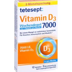 TETESEPT Vitamin D3 7.000 Wochendepot Filmtabl. 12 Stück