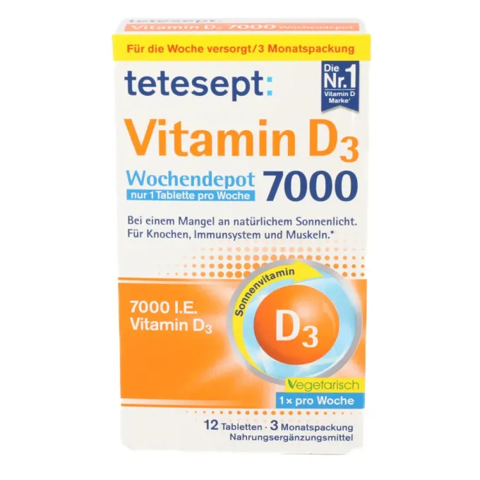 TETESEPT Vitamin D3 7.000 Wochendepot Filmtabl. 12 Stück