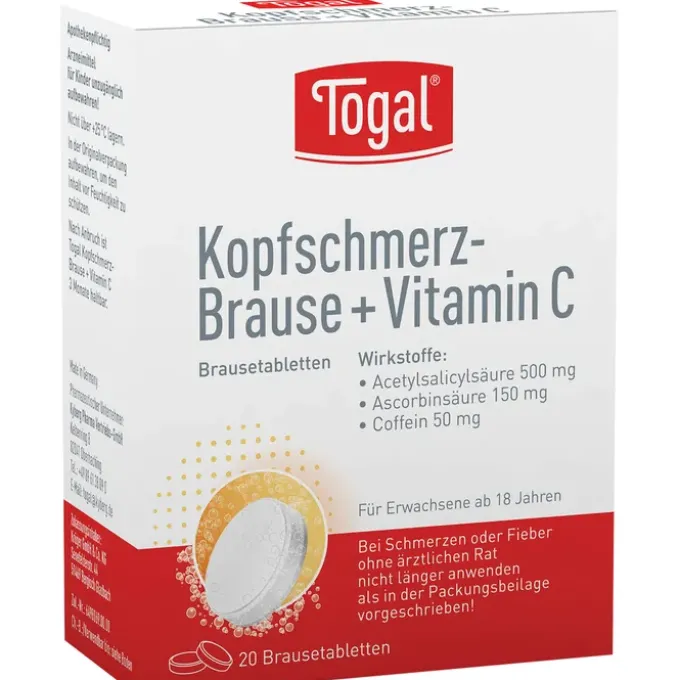 TOGAL Kopfschmerz-Brause + Vit.C Brausetabletten 20 St