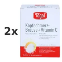 TOGAL Kopfschmerz-Brause + Vit.C Brausetabletten Set 2x 20St