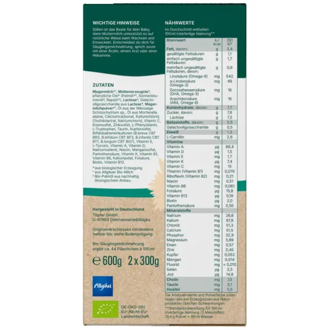 TÖPFER Lactana Bio 1 Pulver 600 g
