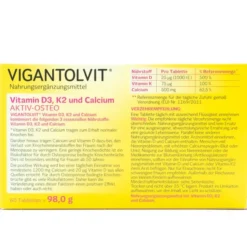 VIGANTOLVIT Vitamin D3 K2 Calcium Filmtabletten 60 Stück