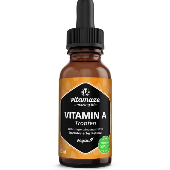VITAMIN A 500 μg hochdosiert vegan Tropfen 50 ml