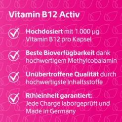 VITAMIN B12 ACTIV 1000 μg hochdosiert+vegan Kaps. 120 Stück  à 0,27 g