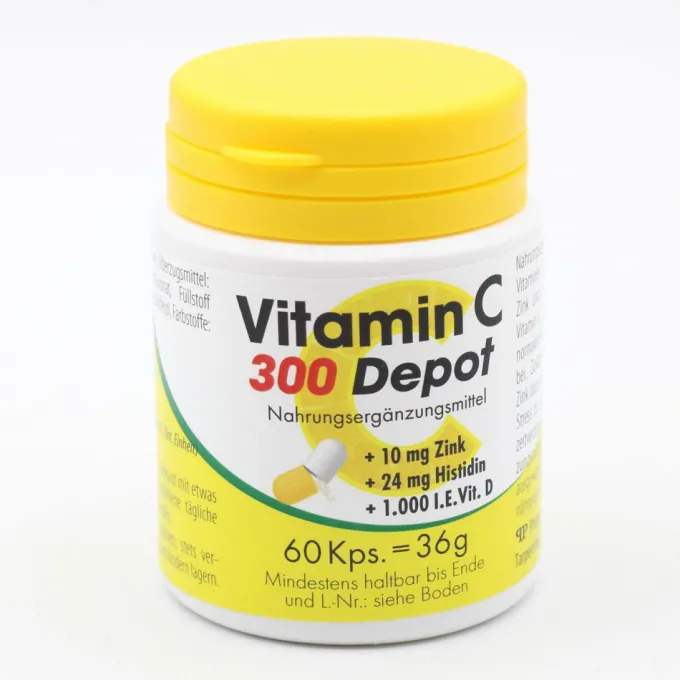 VITAMIN C 300 Depot+Zink+Histidin+D Kapseln 60 Stück