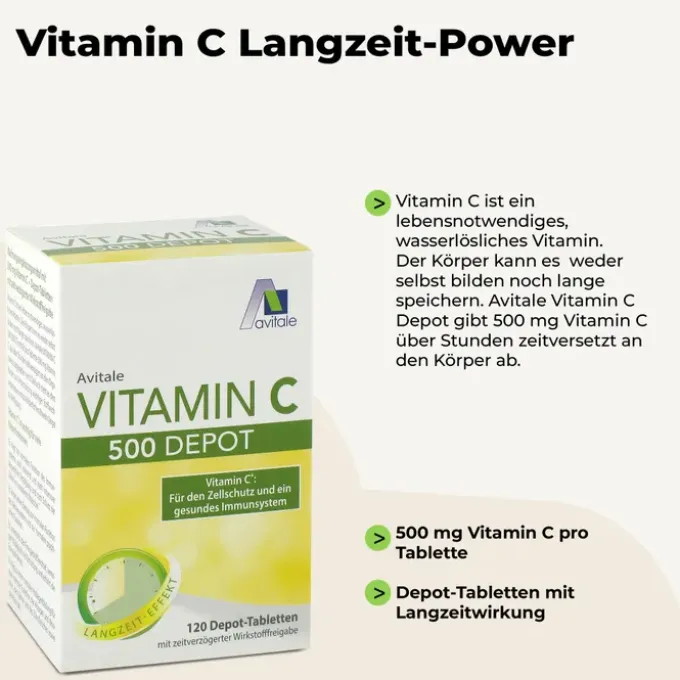 VITAMIN C 500 mg Depot Tabletten 120 Stück