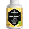 VITAMIN C 1000 mg hochdosiert+Zink vegan Tabletten 180 Stück