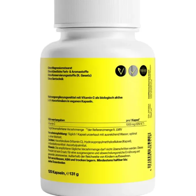 VITAMIN C 1000 mg Kapseln ZeinPharma 120 Stück