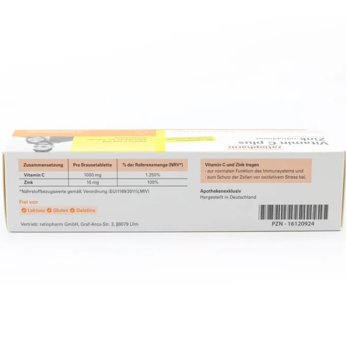 VITAMIN C PLUS Zink-ratiopharm Brausetabletten 20 Stück