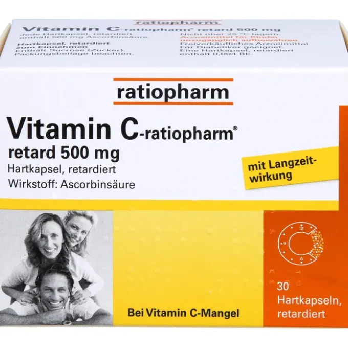 VITAMIN C-RATIOPHARM retard 500 mg Kapseln 30 St