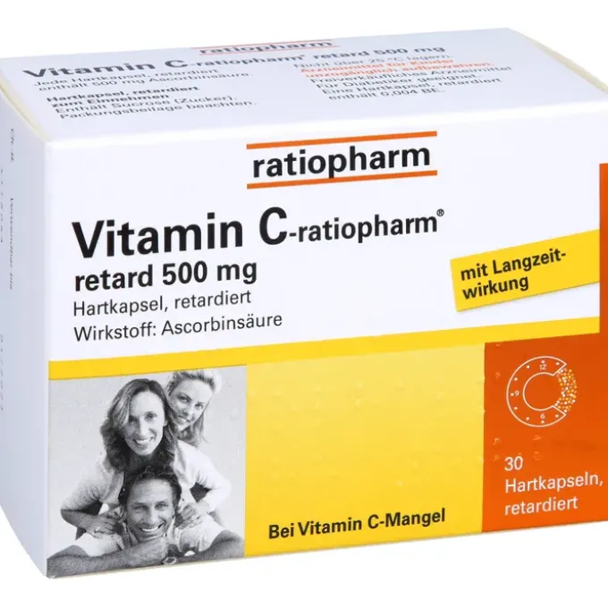 VITAMIN C-RATIOPHARM retard 500 mg Kapseln 30 St
