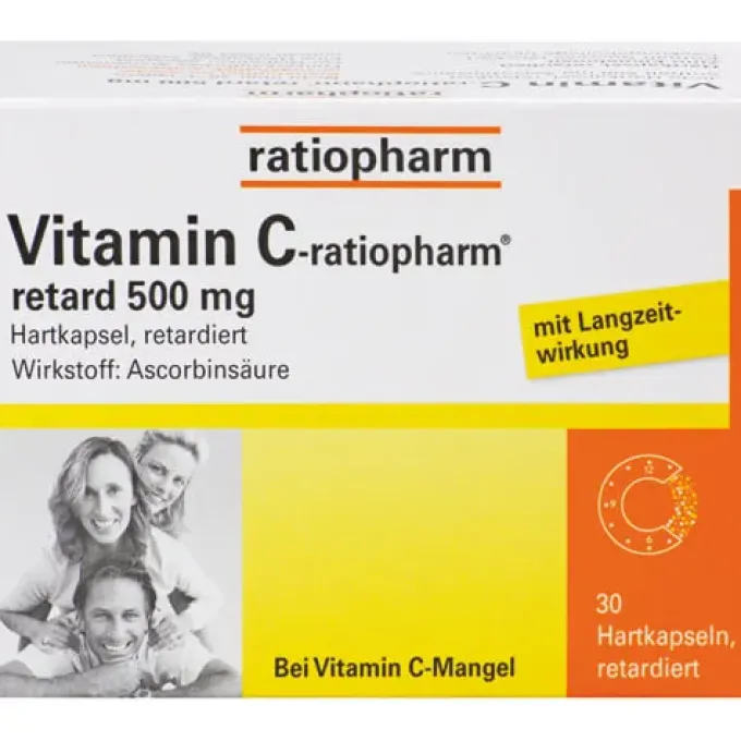 VITAMIN C-RATIOPHARM retard 500 mg Kapseln 30 St