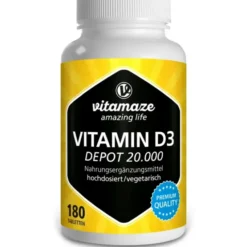 VITAMIN D3 20.000 I.E. Depot hochdosiert Tabletten 180 Stück