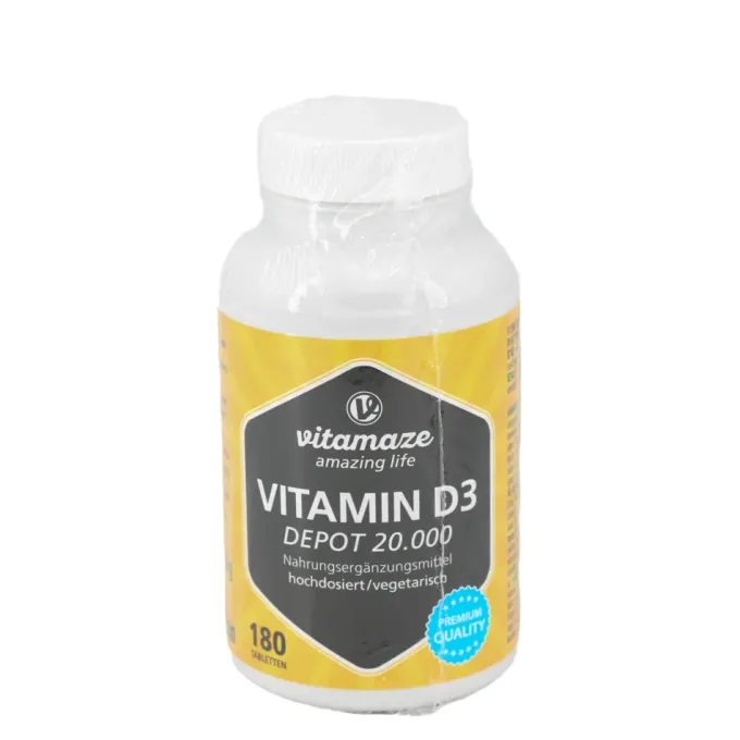 VITAMIN D3 20.000 I.E. Depot hochdosiert Tabletten 180 Stück