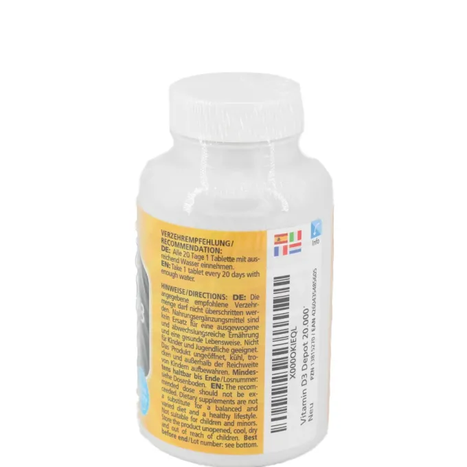 VITAMIN D3 20.000 I.E. Depot hochdosiert Tabletten 180 Stück