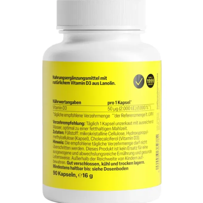 VITAMIN D3 2000 I.E. Kapseln 90 Stück