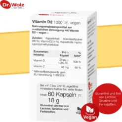 VITAMIN D2 1000 I.E. vegan Kapseln 60 Stück