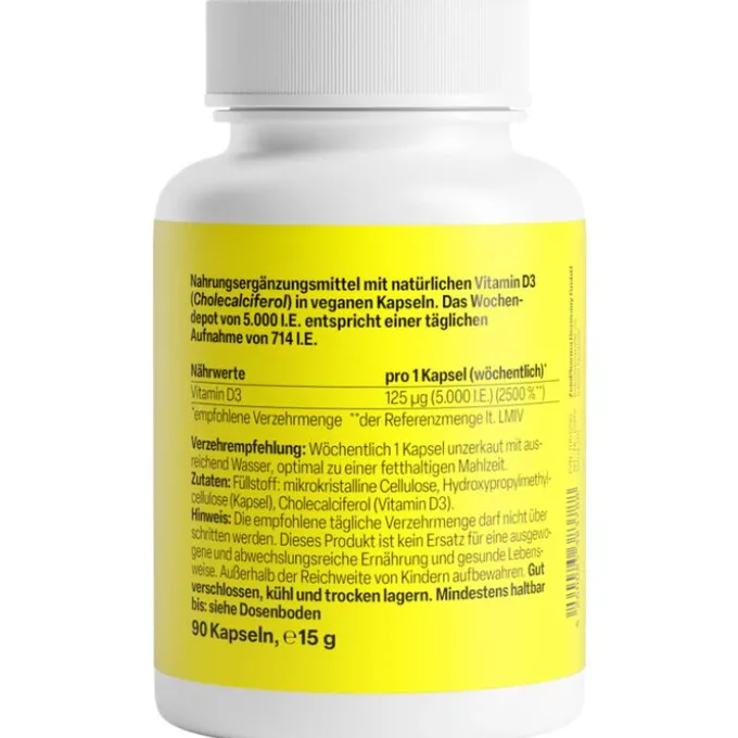 VITAMIN D3 5000 I.E. Wochendepot Kapseln 90 Stück