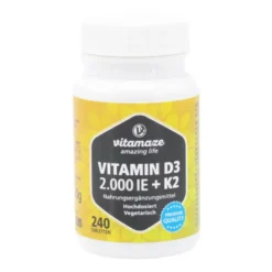 VITAMIN D3 K2 2000 I.E./100 μg hochdosiert Tabl. 240 Stück