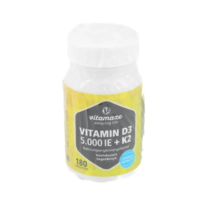 VITAMIN D3 K2 5000 I.E./100 μg hochdosiert Tabl. 180 Stück