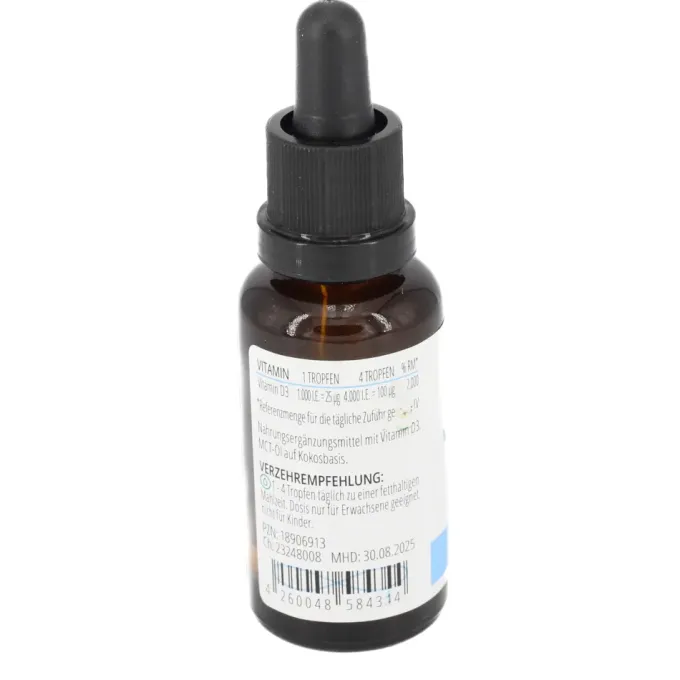 VITAMIN D3 MCT-Öl 1000 I.E. Tropfen zum Einnehmen 30 ml