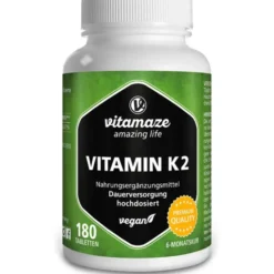 VITAMIN K2 200 μg hochdosiert vegan Tabletten 180 Stück