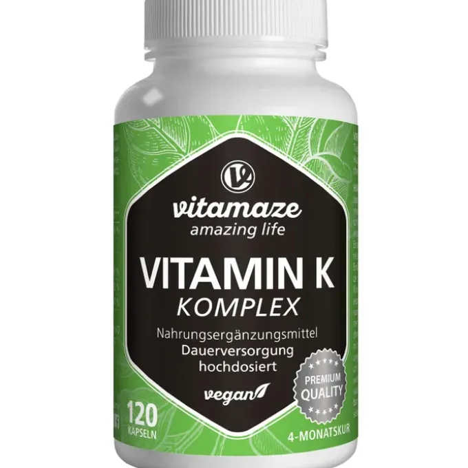 VITAMIN K1+K2 Komplex hochdosiert vegan Kapseln 120 Stück