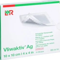 VLIWAKTIV AG Aktivkohle Tampon.m.Silber 10x10 cm 10 St