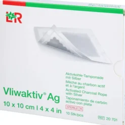 VLIWAKTIV AG Aktivkohle Tampon.m.Silber 10x10 cm 10 St