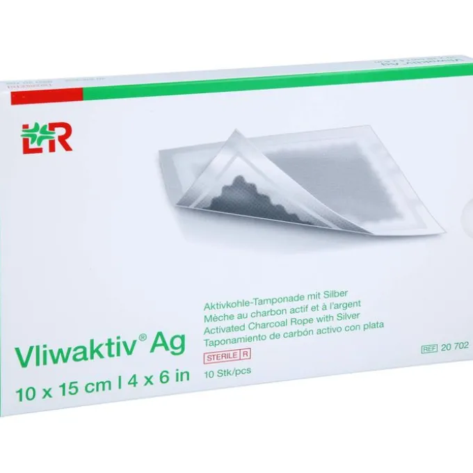 VLIWAKTIV AG Aktivkohle Tampon.m.Silber 10x15 cm 10 St