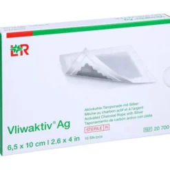 VLIWAKTIV AG Aktivkohle Tampon.m.Silber 6,5x10 cm 10 St