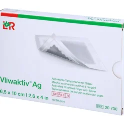 VLIWAKTIV AG Aktivkohle Tampon.m.Silber 6,5x10 cm 10 St